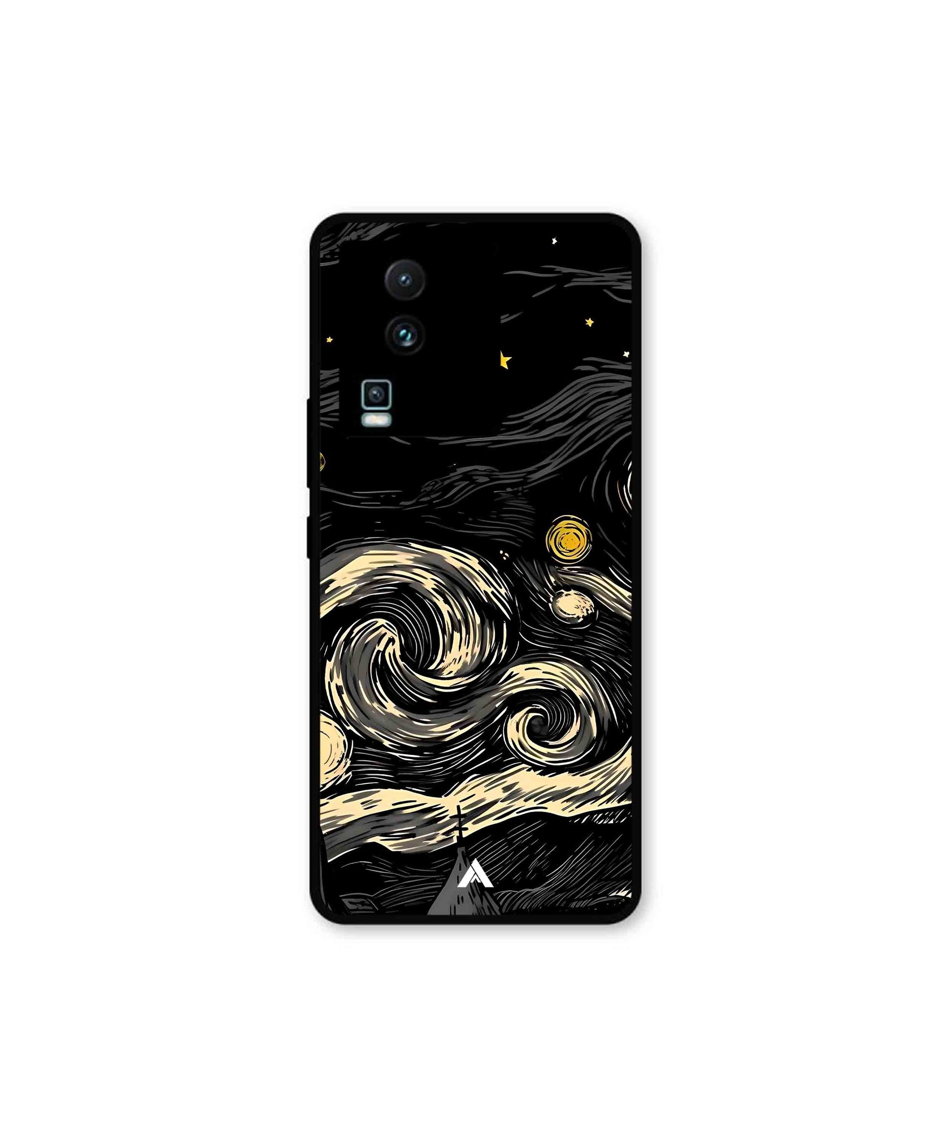 Starry Night Metal Back Cover Phone Case for iQOO Neo 7
