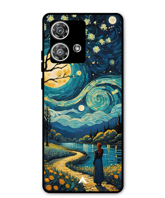 Starry Eve Art Aesthetic Metal Back Cover Phone Case for Moto Edge 40 Neo