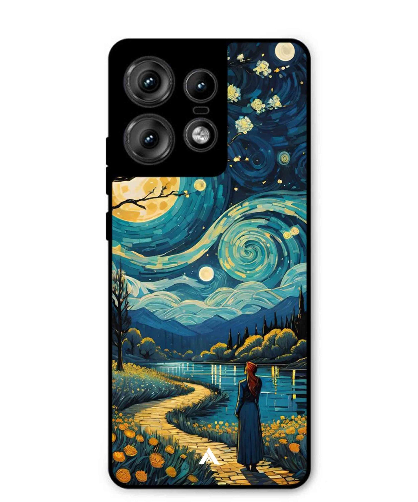 Starry Eve Art Aesthetic Metal Back Cover Phone Case for Moto Edge 50 Pro