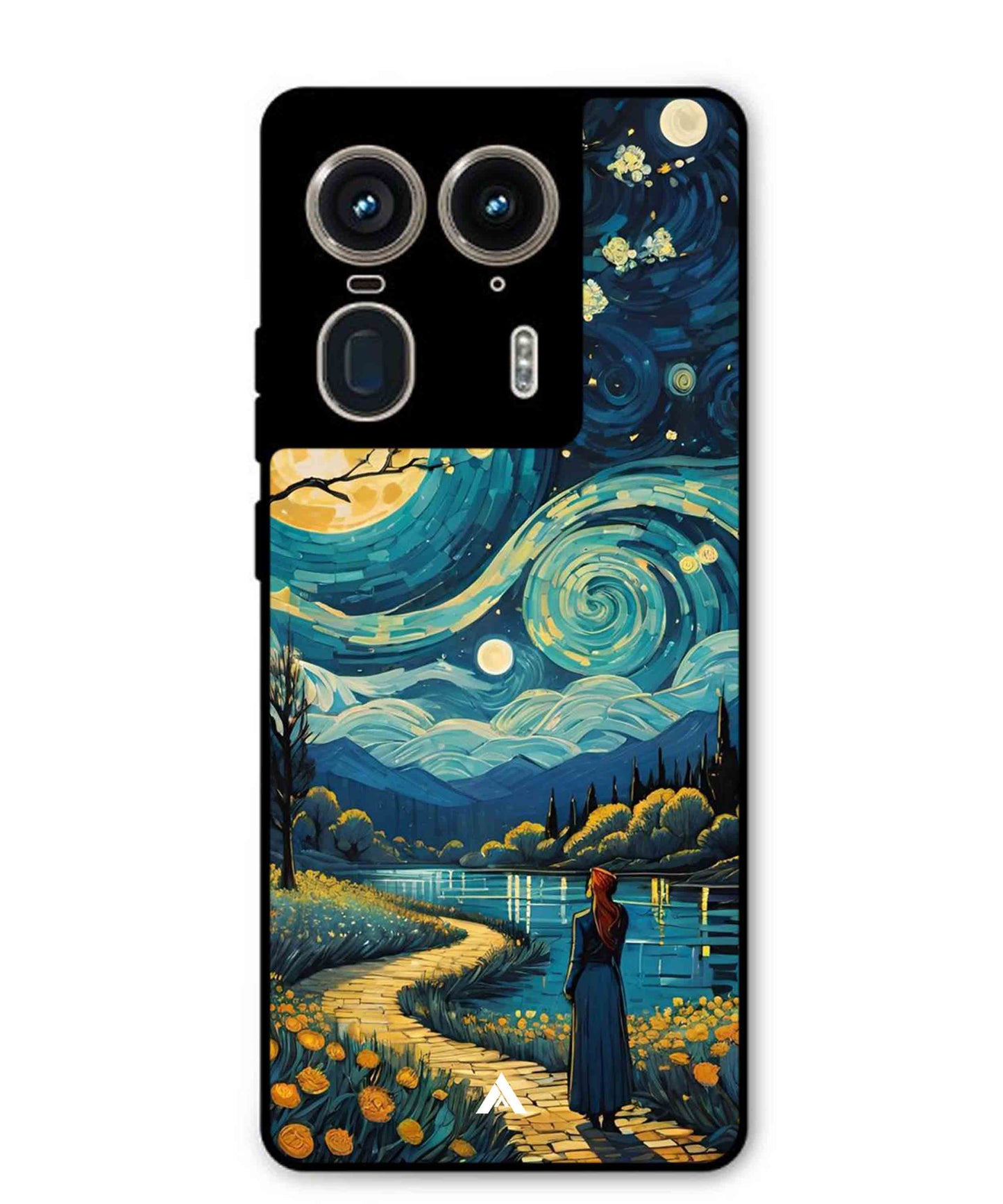 Starry Eve Art Aesthetic Metal Back Cover Phone Case for Moto Edge 50 Ultra