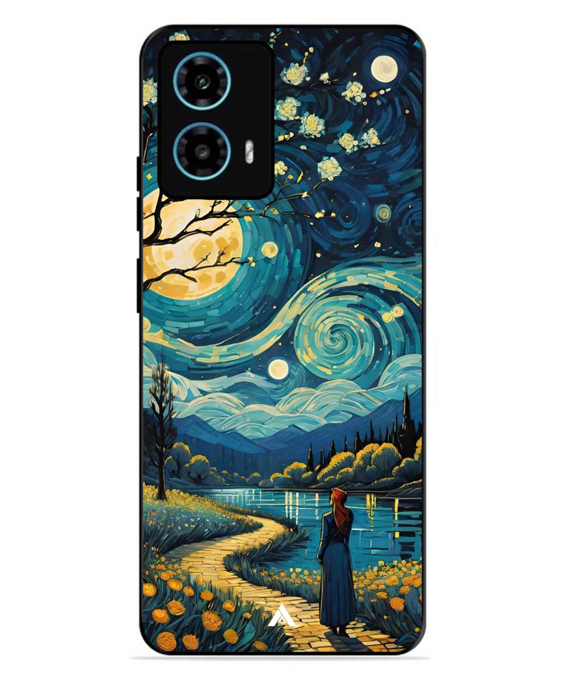 Starry Eve Art Aesthetic Metal Back Cover Phone Case for Moto G34