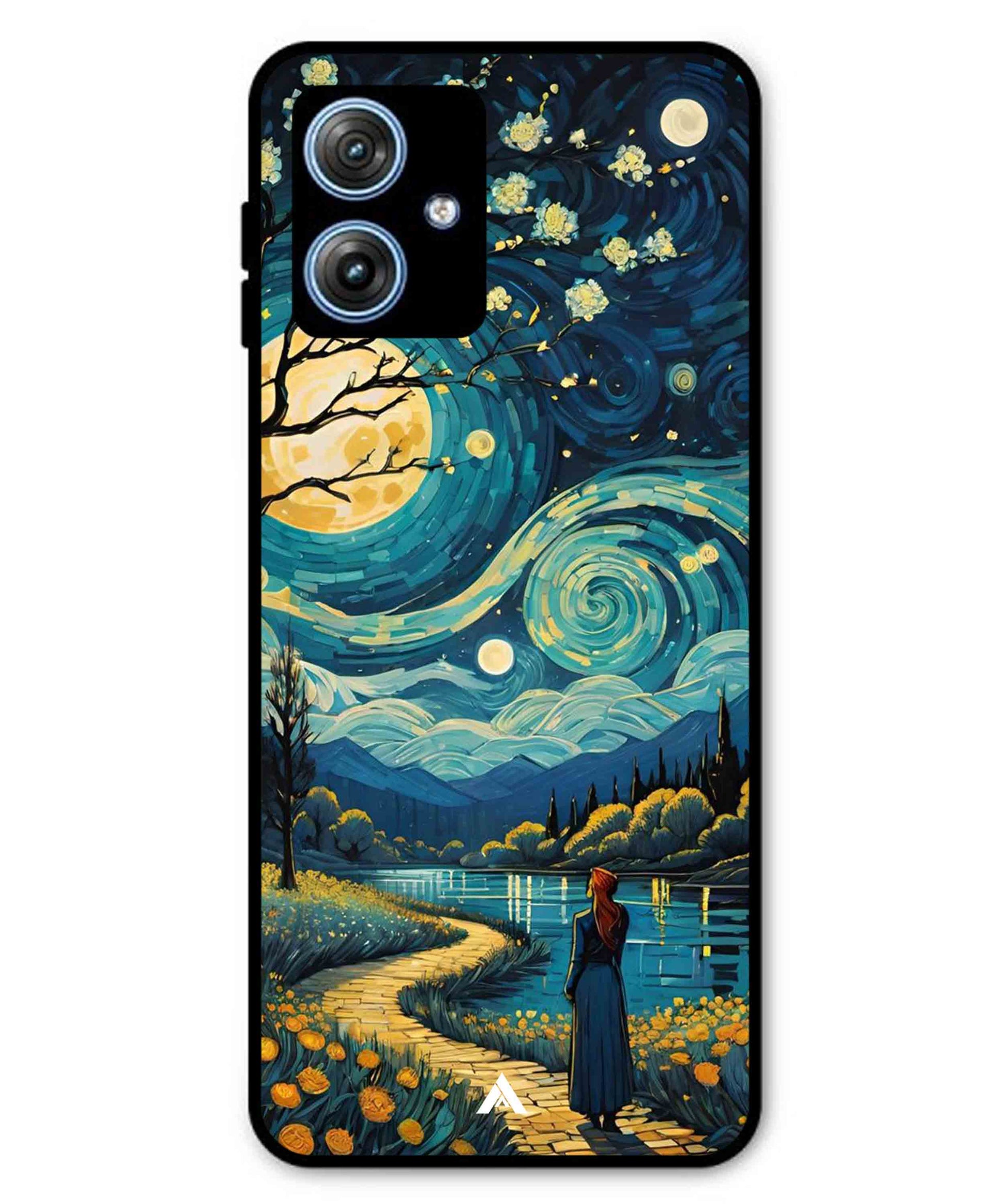 Starry Eve Art Aesthetic Metal Back Cover Phone Case for Moto G54