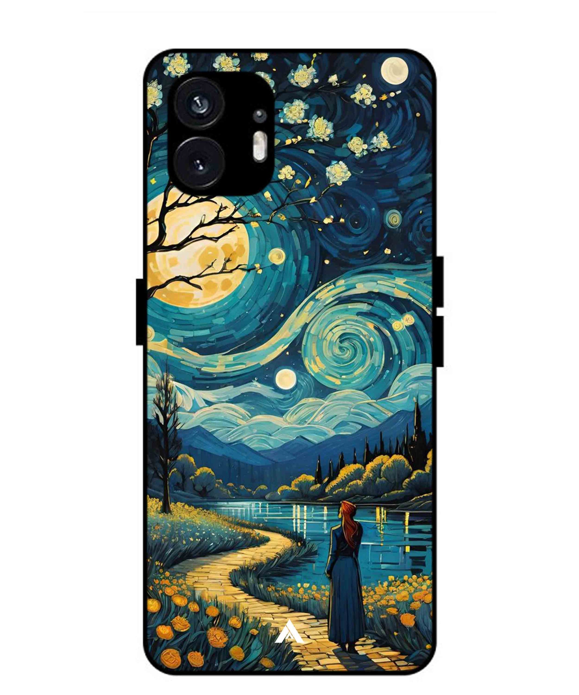 Starry Eve Art Aesthetic Metal Back Cover Phone Case for Nothing Phone 2a Plus