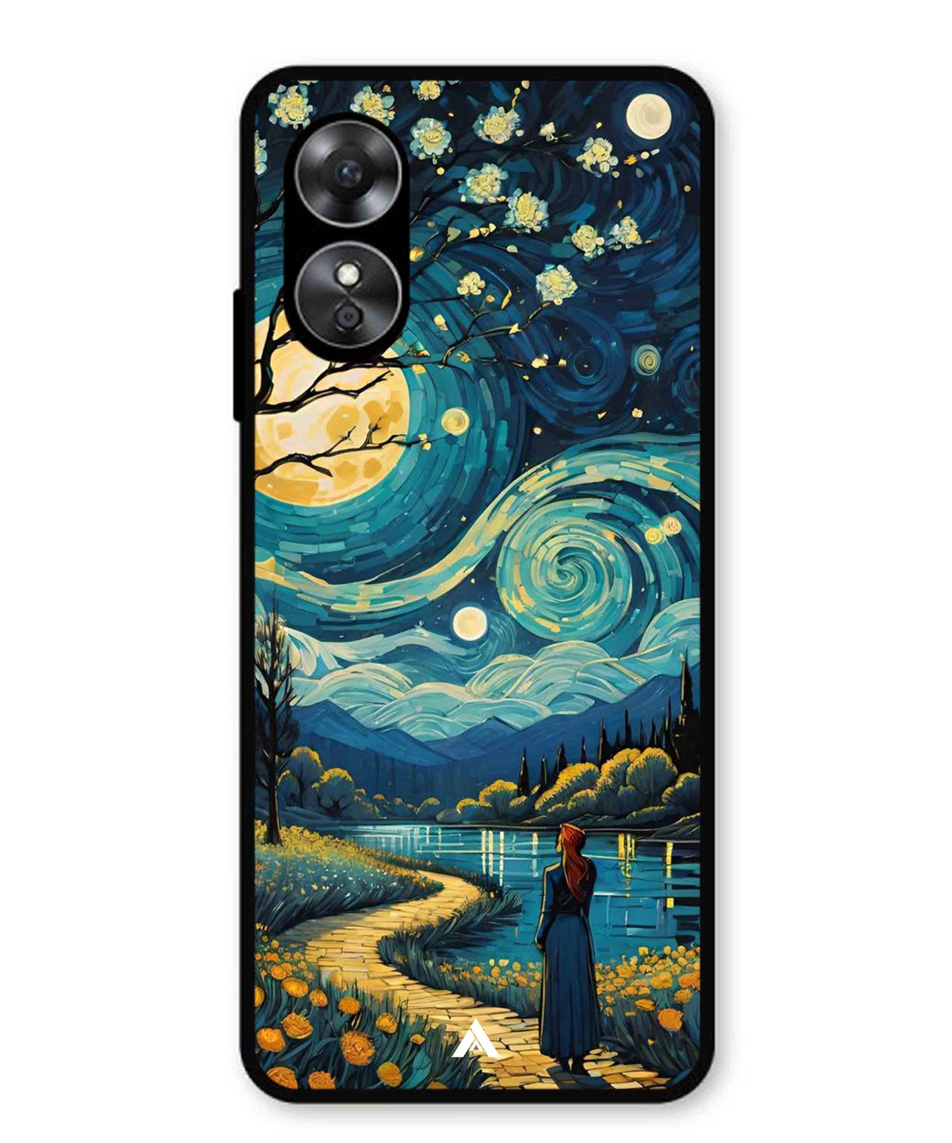 Starry Eve Art Aesthetic Metal Back Cover Phone Case for Oppo A17K