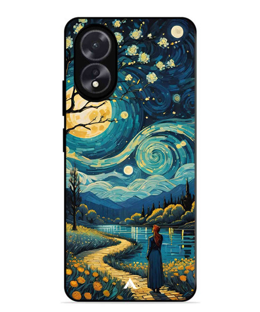 Starry Eve Art Aesthetic Metal Back Cover Phone Case for Oppo A38