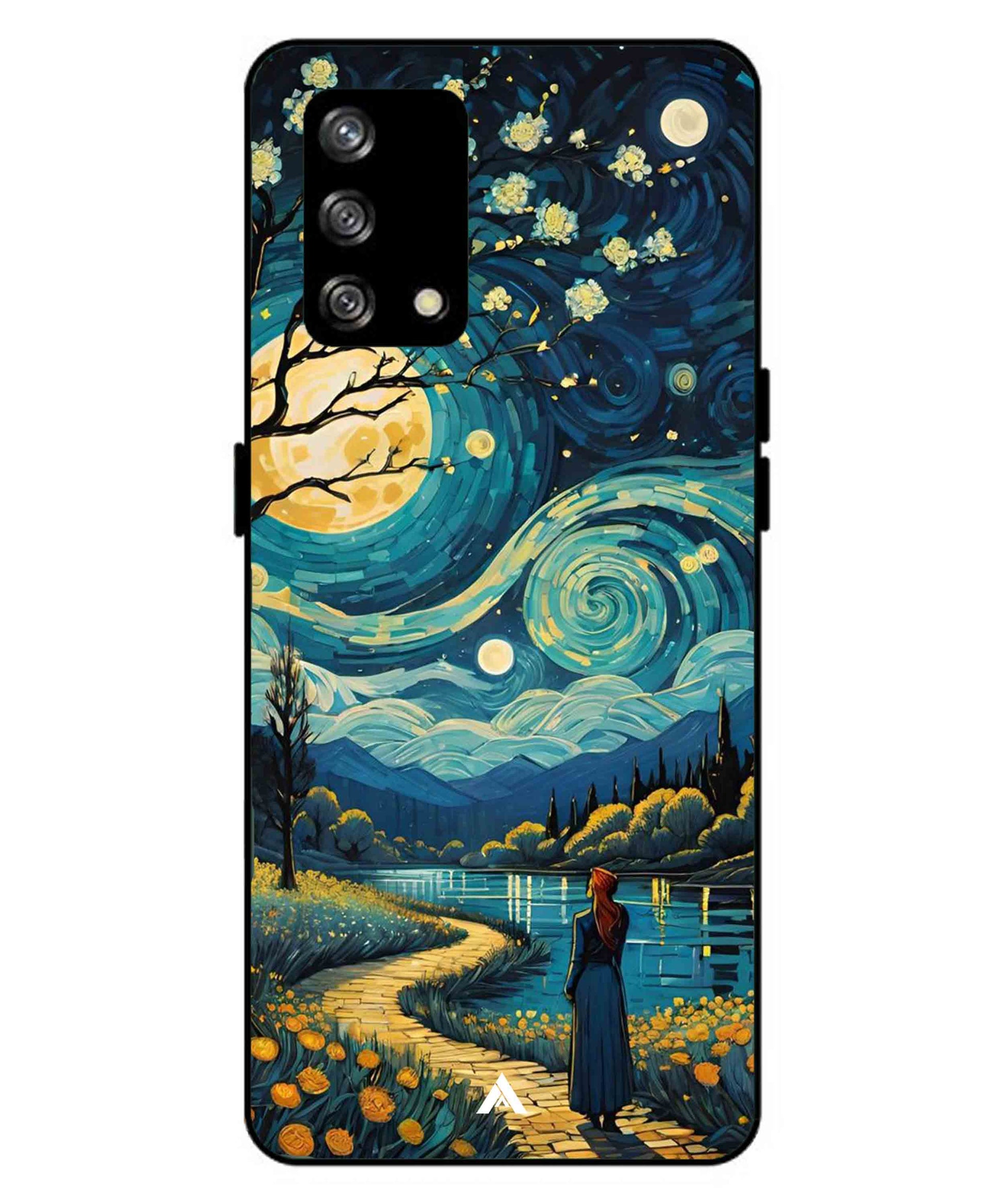 Starry Eve Art Aesthetic Metal Back Cover Phone Case for Oppo F19