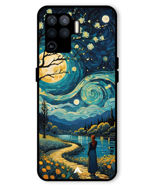 Starry Eve Art Aesthetic Metal Back Cover Phone Case for Oppo F19 Pro
