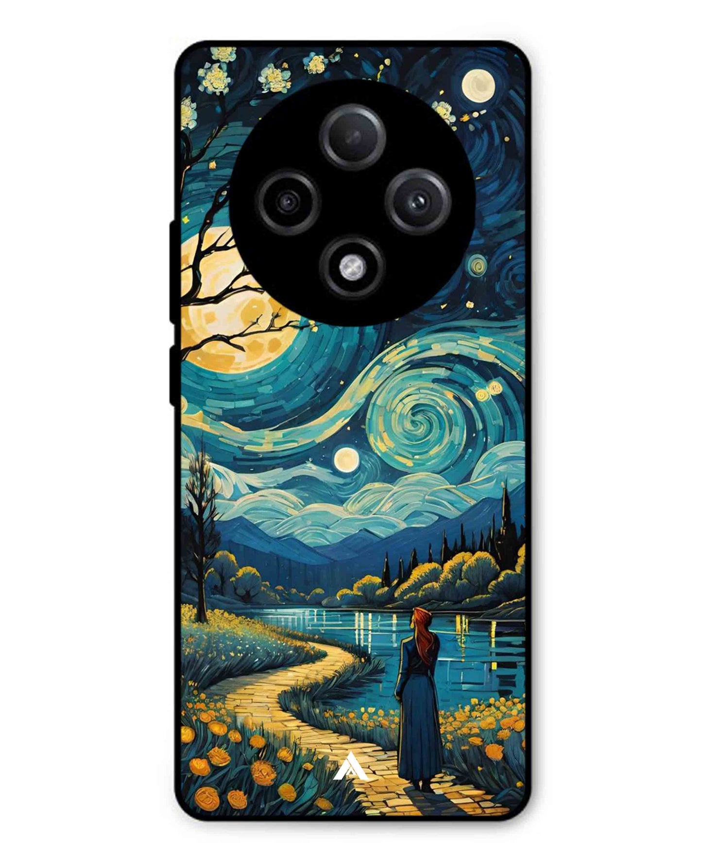 Starry Eve Art Aesthetic Metal Back Cover Phone Case for Oppo F27 Pro Plus