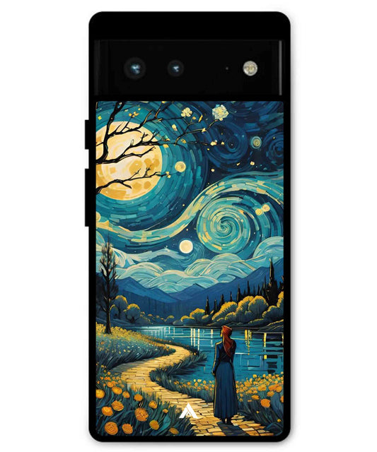 Starry Eve Art Aesthetic Metal Back Cover Phone Case for Pixel 7 Pro