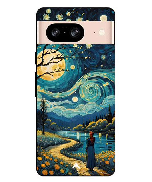 Starry Eve Art Aesthetic Metal Back Cover Phone Case for Pixel 8