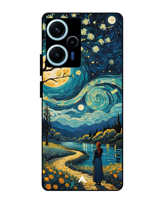 Starry Eve Art Aesthetic Metal Back Cover Phone Case for Poco F5