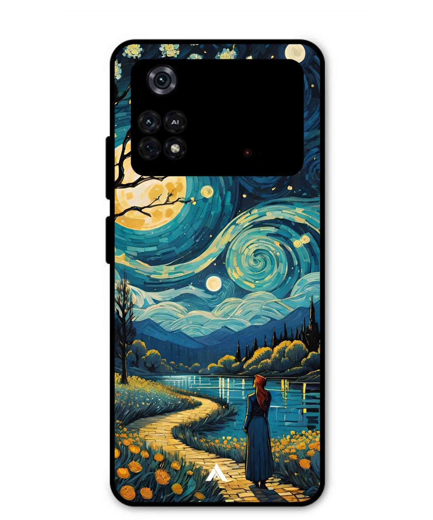 Starry Eve Art Aesthetic Metal Back Cover Phone Case for Poco M4 Pro 4G