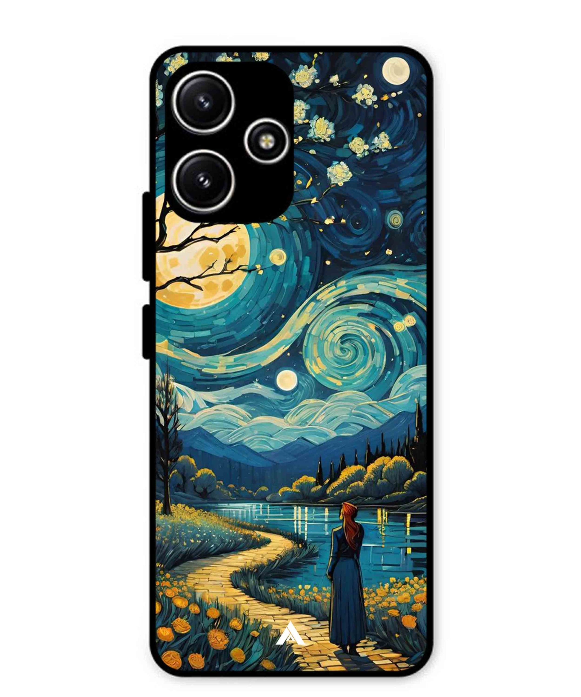 Starry Eve Art Aesthetic Metal Back Cover Phone Case for Poco M6 Pro