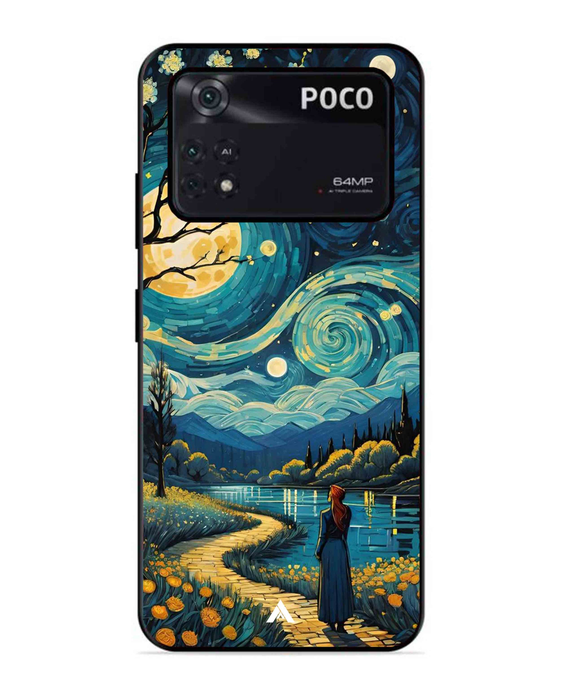 Starry Eve Art Aesthetic Metal Back Cover Phone Case for Poco X4 Pro