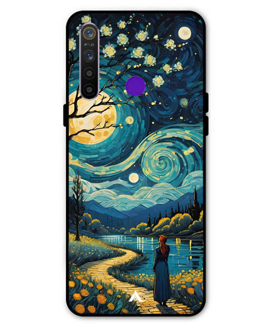 Starry Eve Art Aesthetic Metal Back Cover Phone Case for Realme 5