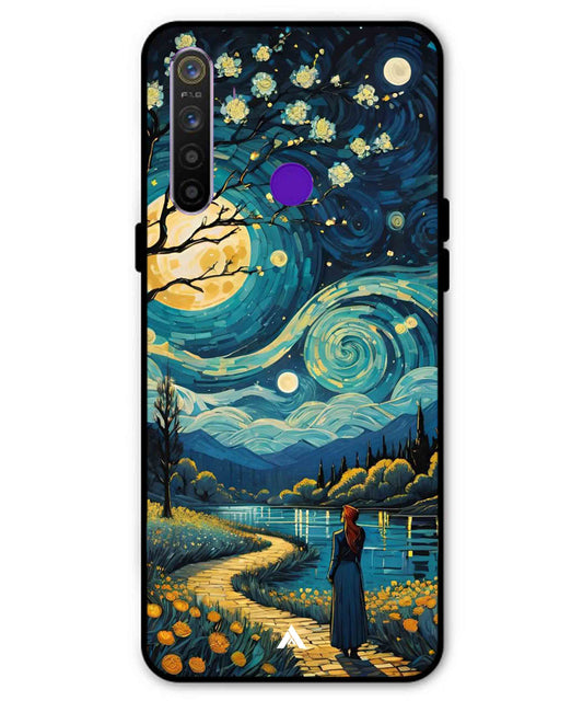 Starry Eve Art Aesthetic Metal Back Cover Phone Case for Realme 5i