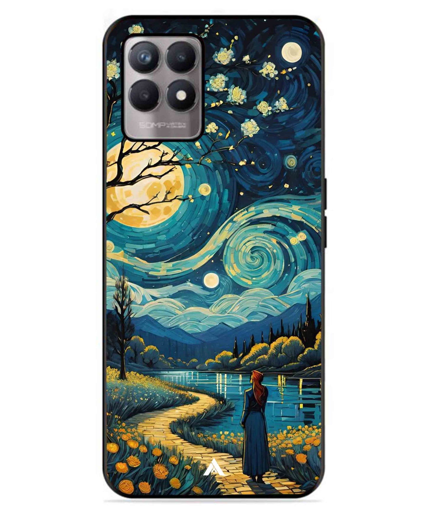 Starry Eve Art Aesthetic Metal Back Cover Phone Case for Realme 8i
