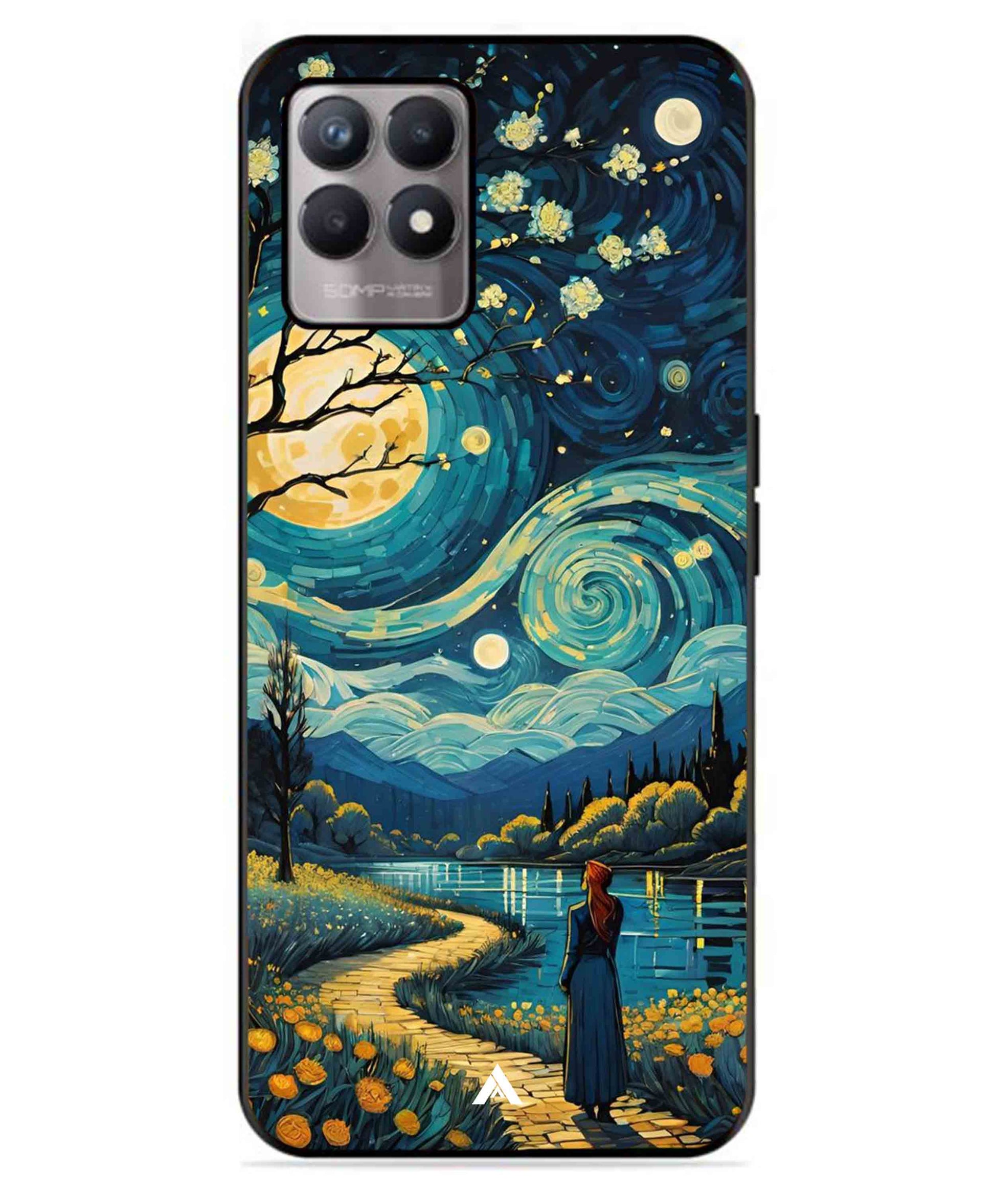 Starry Eve Art Aesthetic Metal Back Cover Phone Case for Realme 8i