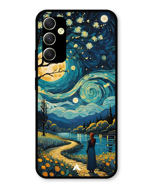 Starry Eve Art Aesthetic Metal Back Cover Phone Case for Samsung Galaxy A34 5G