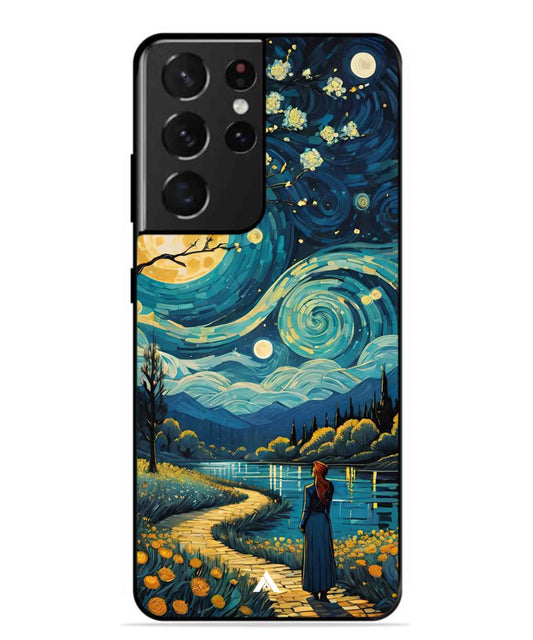 Starry Eve Art Aesthetic Metal Back Cover Phone Case for Samsung Galaxy S21 Ultra
