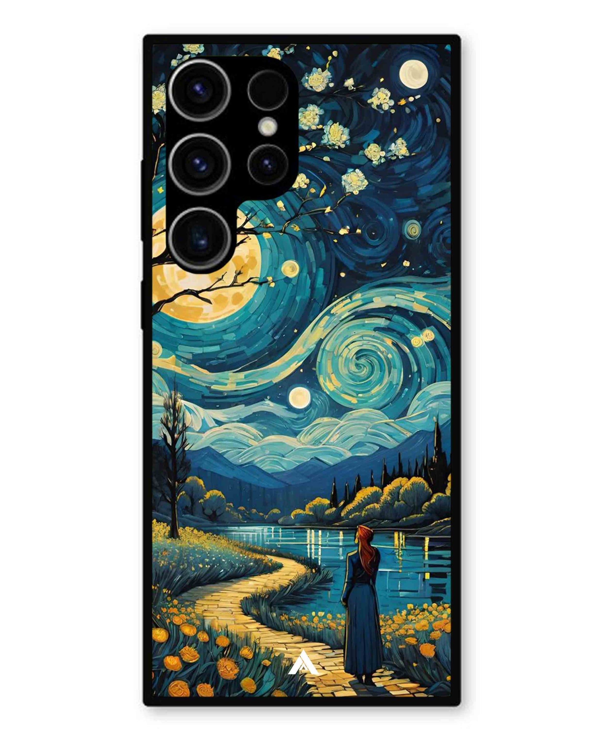 Starry Eve Art Aesthetic Metal Back Cover Phone Case for Samsung Galaxy S23 Ultra