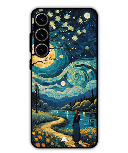 Starry Eve Art Aesthetic Metal Back Cover Phone Case for Samsung Galaxy S24 Plus