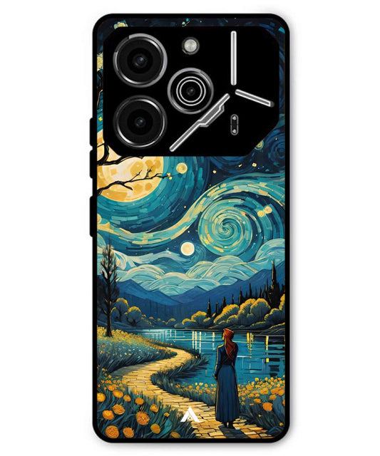 Starry Eve Art Aesthetic Metal Back Cover Phone Case for Tecno Pova 6