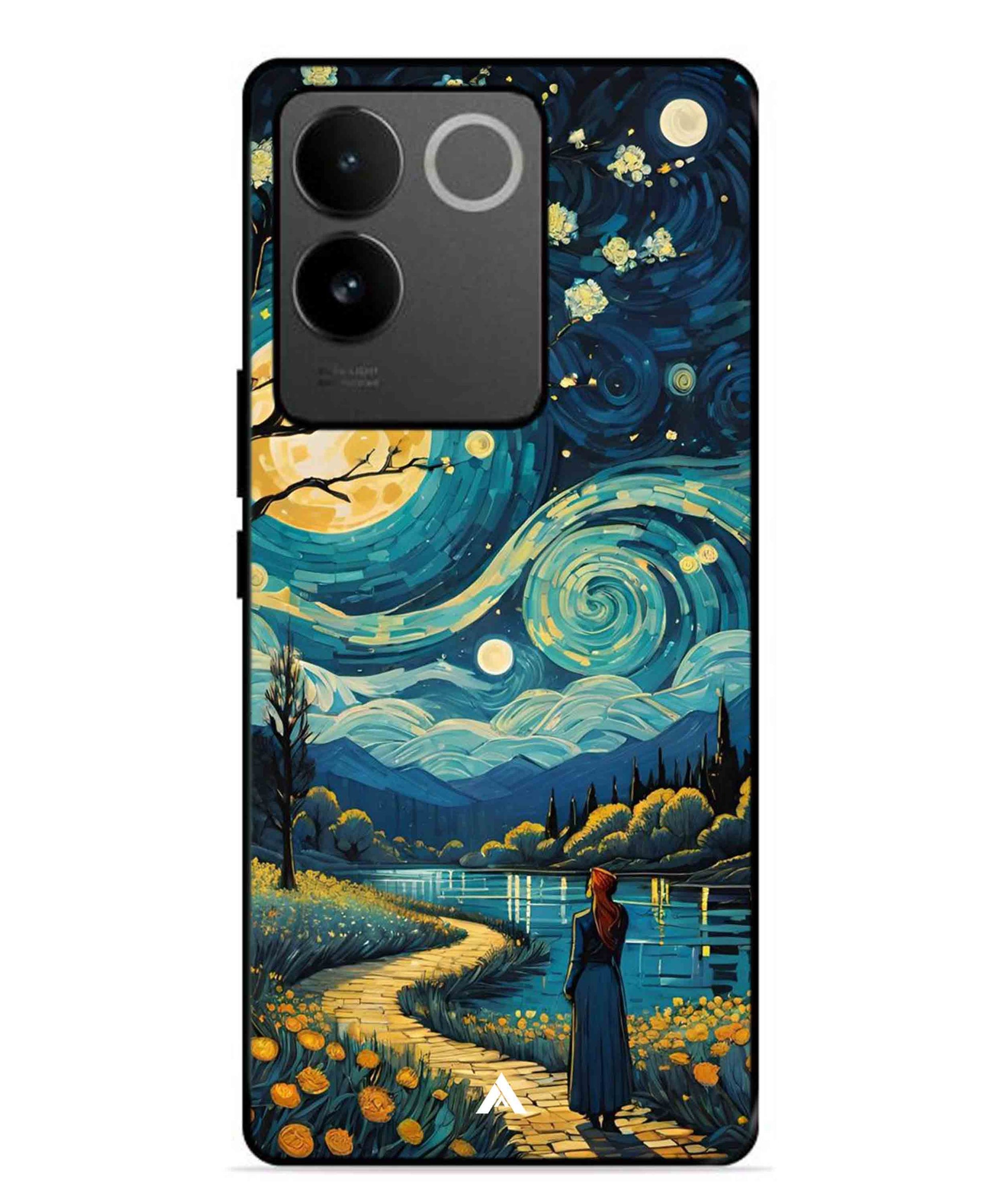 Starry Eve Art Aesthetic Metal Back Cover Phone Case for Vivo T2 Pro