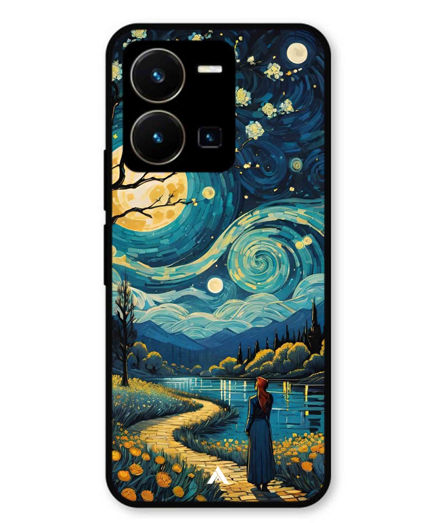 Starry Eve Art Aesthetic Metal Back Cover Phone Case for Vivo Y35