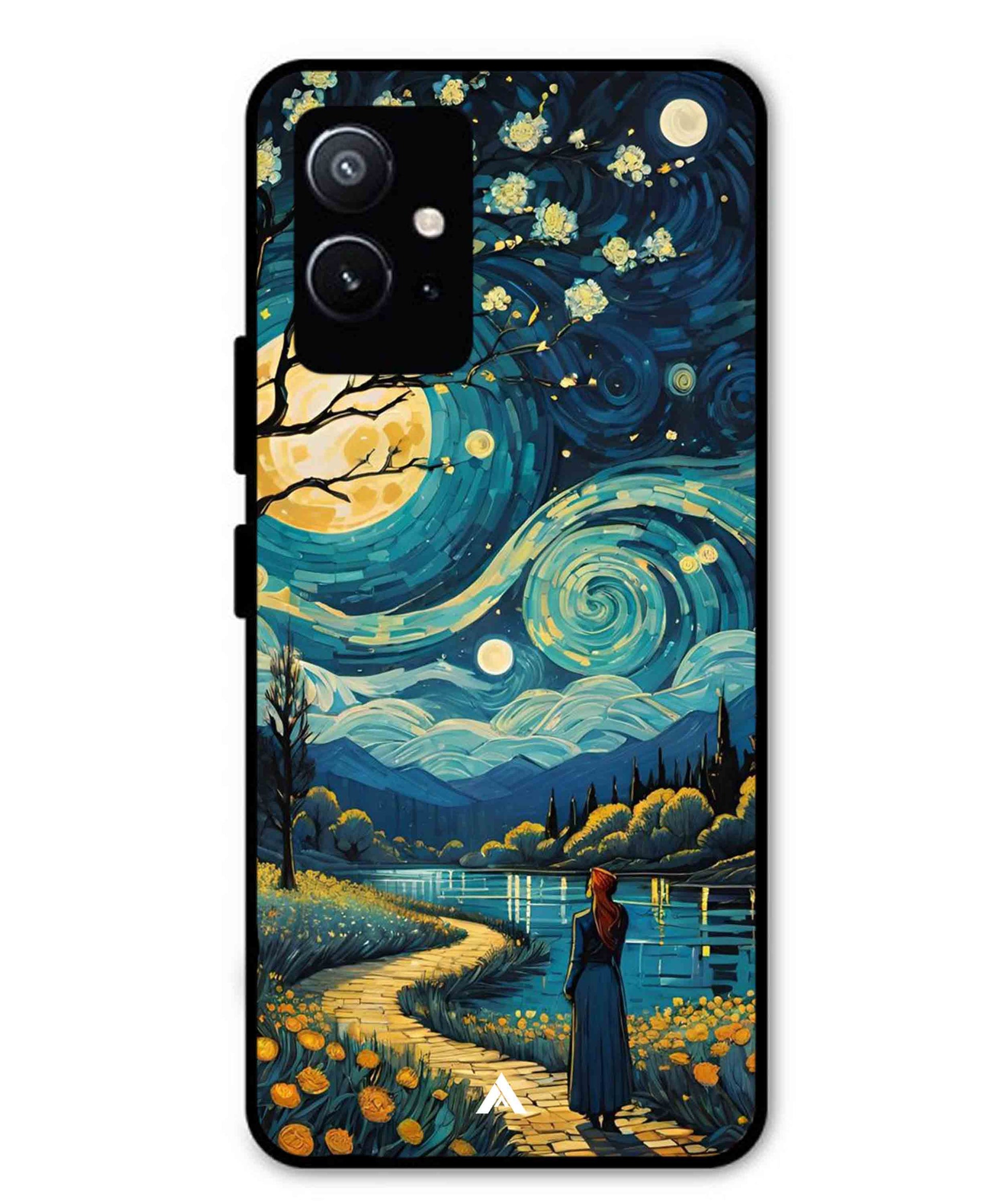 Starry Eve Art Aesthetic Metal Back Cover Phone Case for Vivo Y75 5G