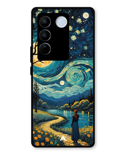 Starry Eve Art Aesthetic Metal Back Cover Phone Case for Vivo v27 Pro