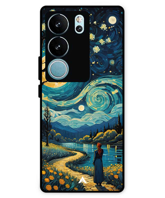 Starry Eve Art Aesthetic Metal Back Cover Phone Case for Vivo v29