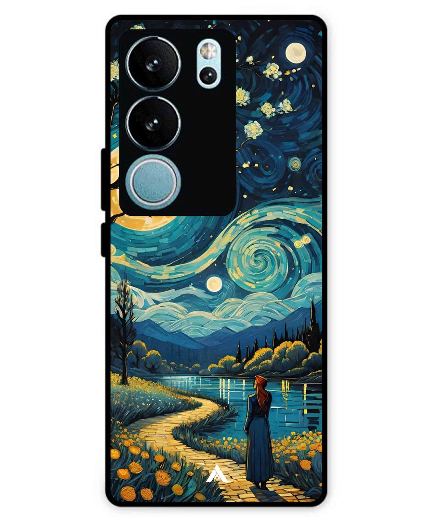 Starry Eve Art Aesthetic Metal Back Cover Phone Case for Vivo v29 Pro