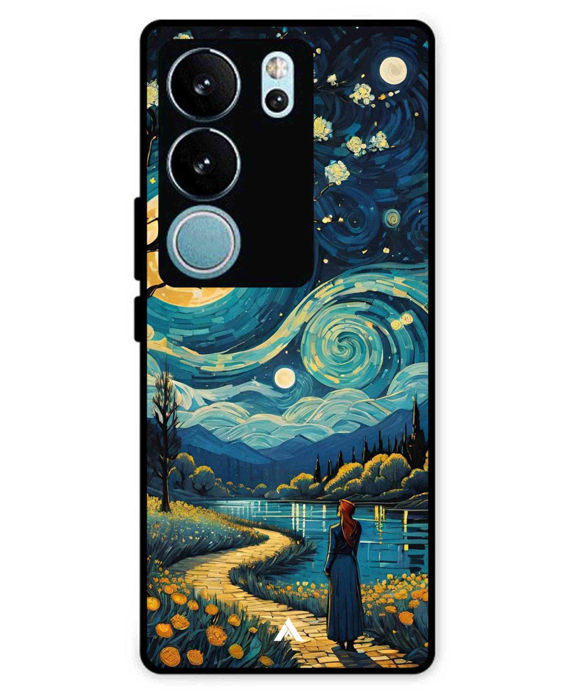 Starry Eve Art Aesthetic Metal Back Cover Phone Case for Vivo v29 Pro