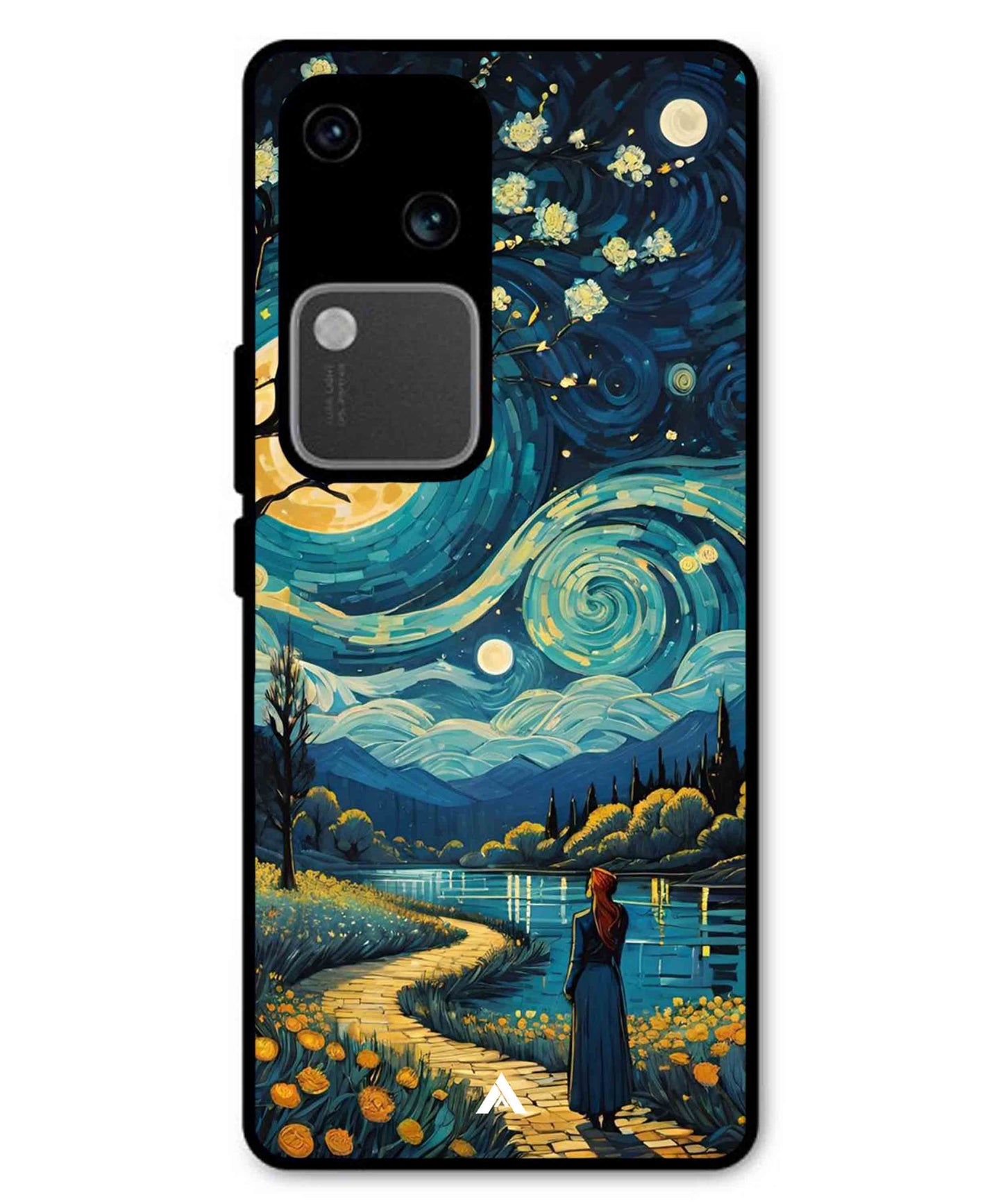 Starry Eve Art Aesthetic Metal Back Cover Phone Case for Vivo v30