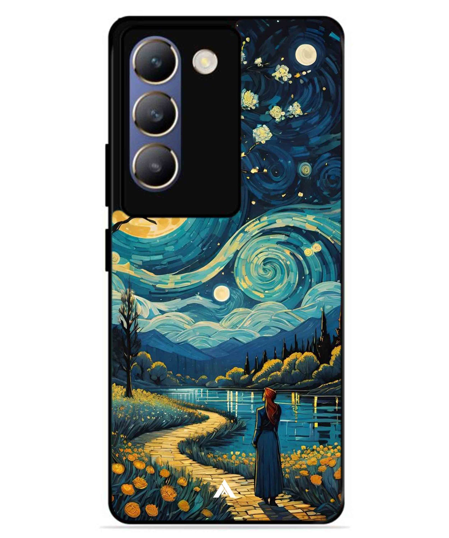 Starry Eve Art Aesthetic Metal Back Cover Phone Case for Vivo v30 Lite