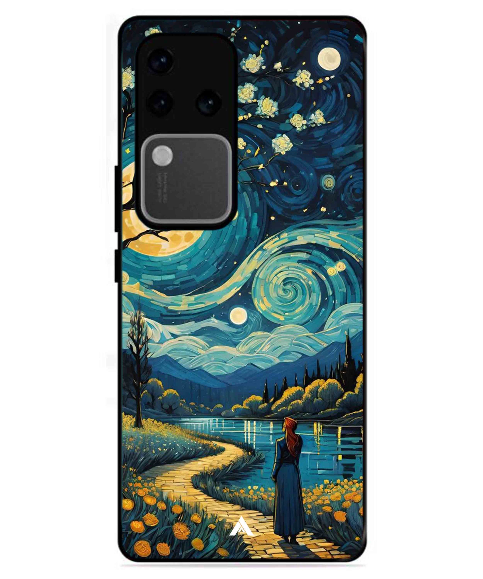 Starry Eve Art Aesthetic Metal Back Cover Phone Case for Vivo v30 Pro