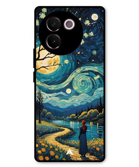 Starry Eve Art Aesthetic Metal Back Cover Phone Case for Vivo v30e