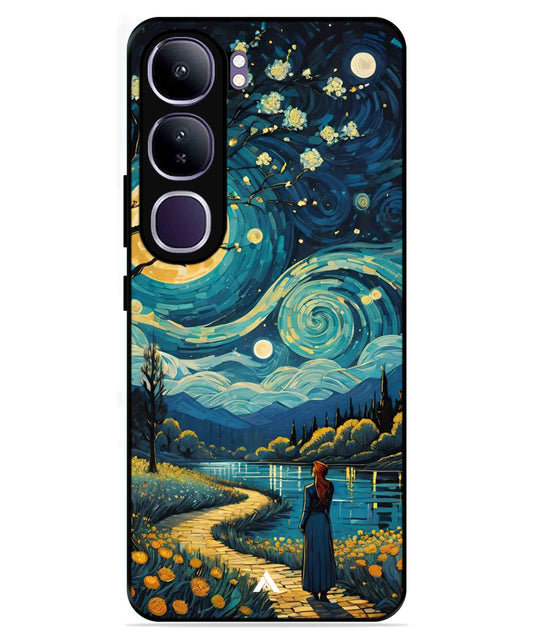 Starry Eve Art Aesthetic Metal Back Cover Phone Case for Vivo v40 Lite