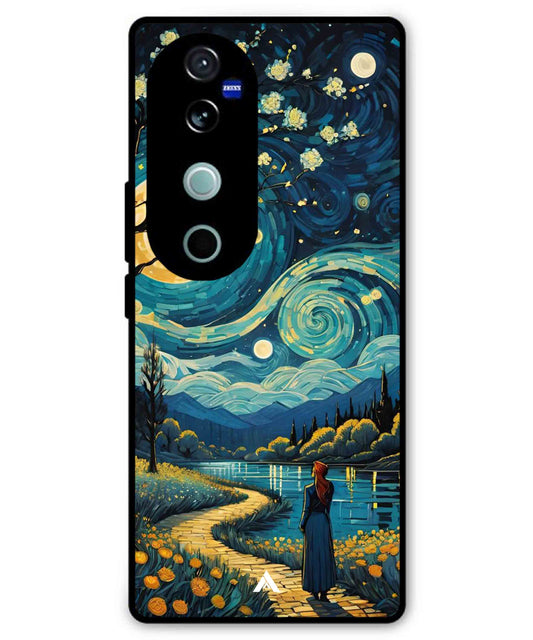Starry Eve Art Aesthetic Metal Back Cover Phone Case for Vivo v40 Pro