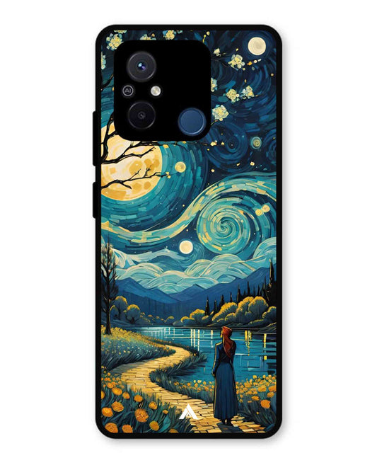 Starry Eve Art Aesthetic Metal Back Cover Phone Case for Xiaomi Redmi 12C