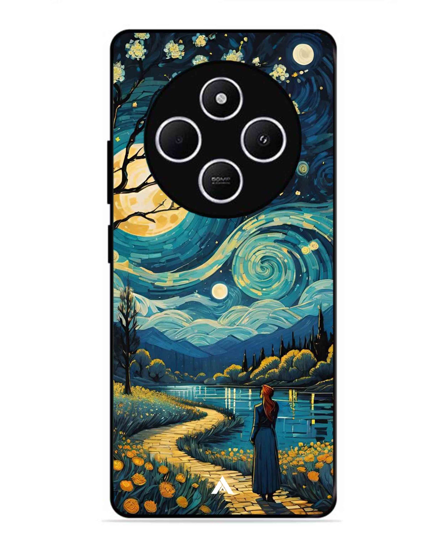 Starry Eve Art Aesthetic Metal Back Cover Phone Case for Xiaomi Redmi 14C