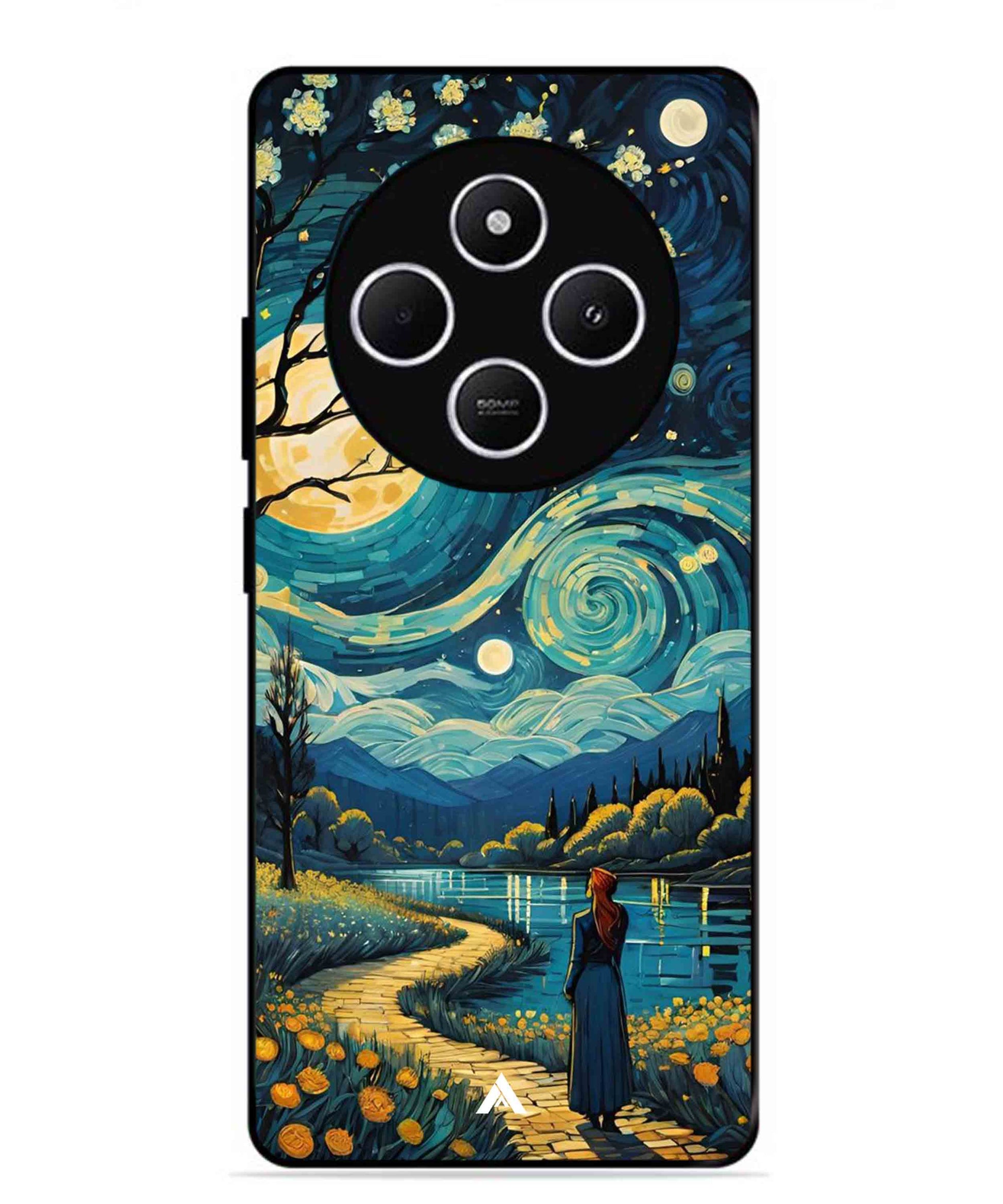 Starry Eve Art Aesthetic Metal Back Cover Phone Case for Xiaomi Redmi 14C