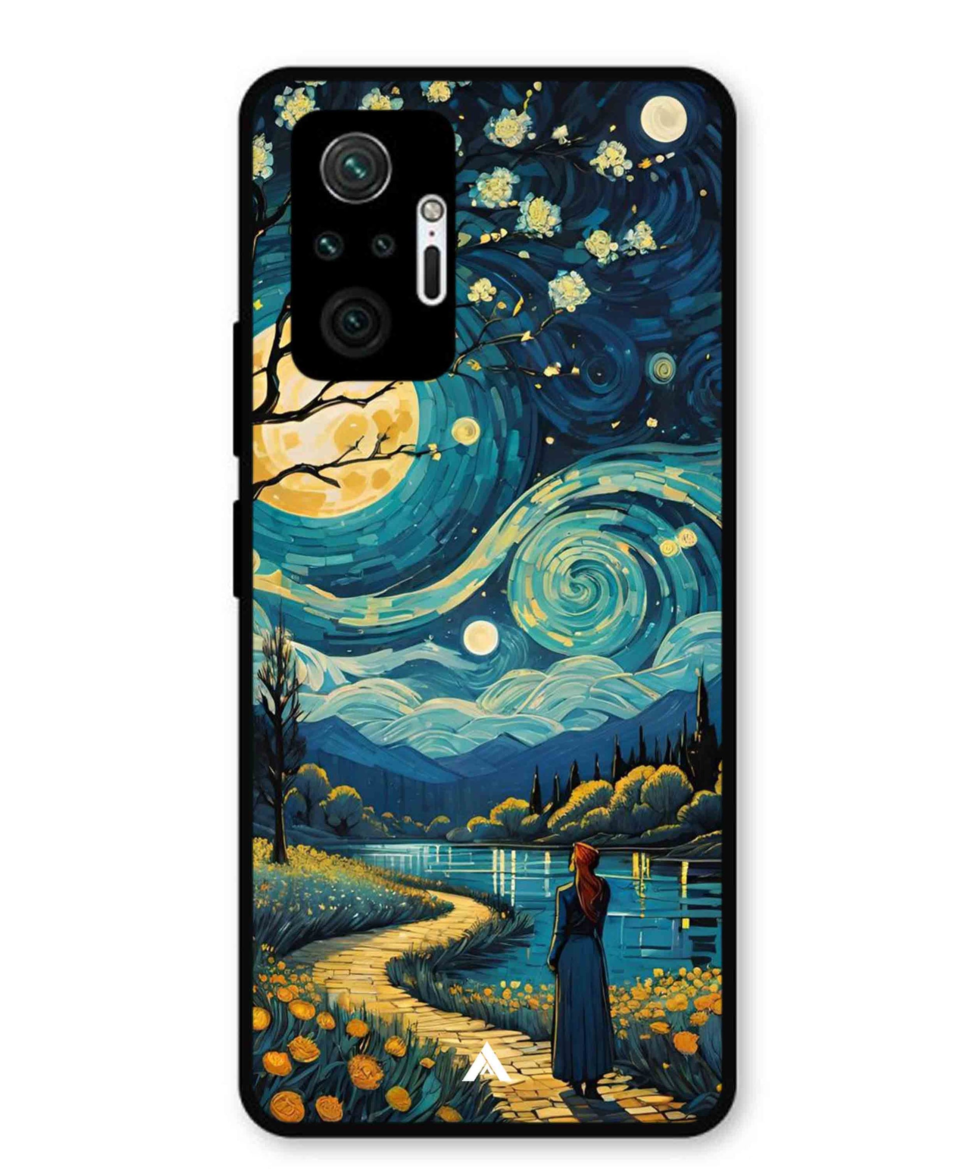 Starry Eve Art Aesthetic Metal Back Cover Phone Case for Xiaomi Redmi Note 10 Pro Plus