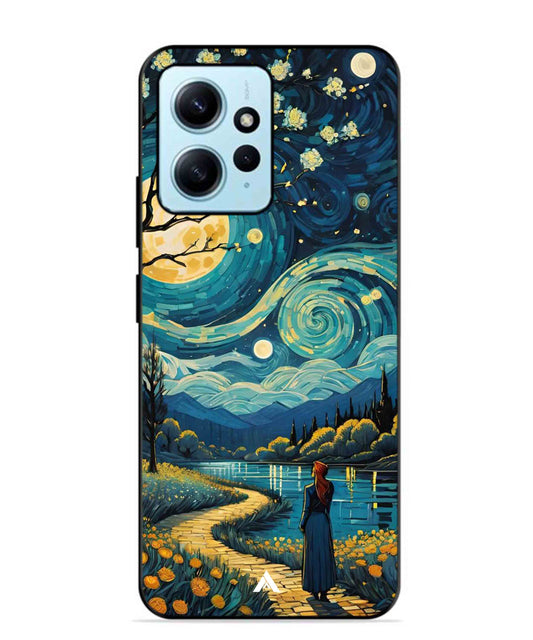 Starry Eve Art Aesthetic Metal Back Cover Phone Case for Xiaomi Redmi Note 12 4G