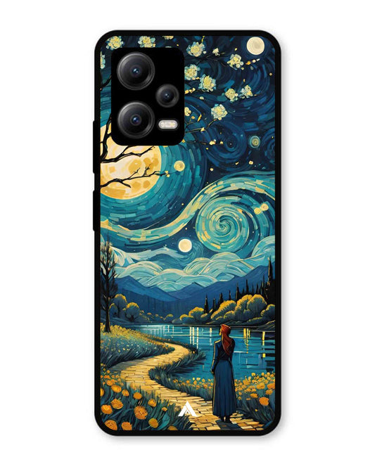 Starry Eve Art Aesthetic Metal Back Cover Phone Case for Xiaomi Redmi Note 12 5G