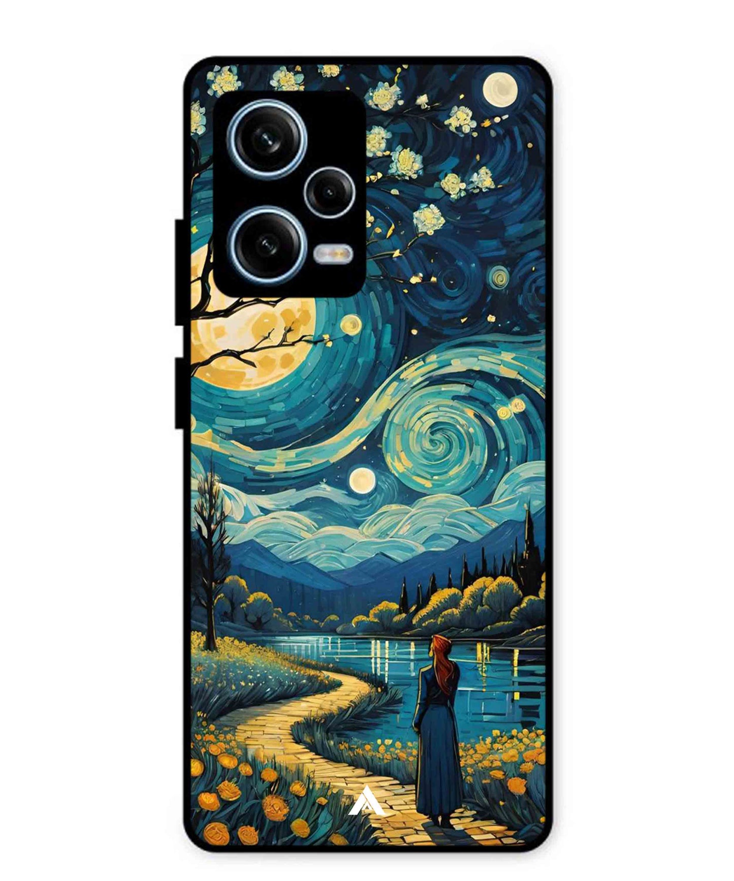 Starry Eve Art Aesthetic Metal Back Cover Phone Case for Xiaomi Redmi Note 12 Pro