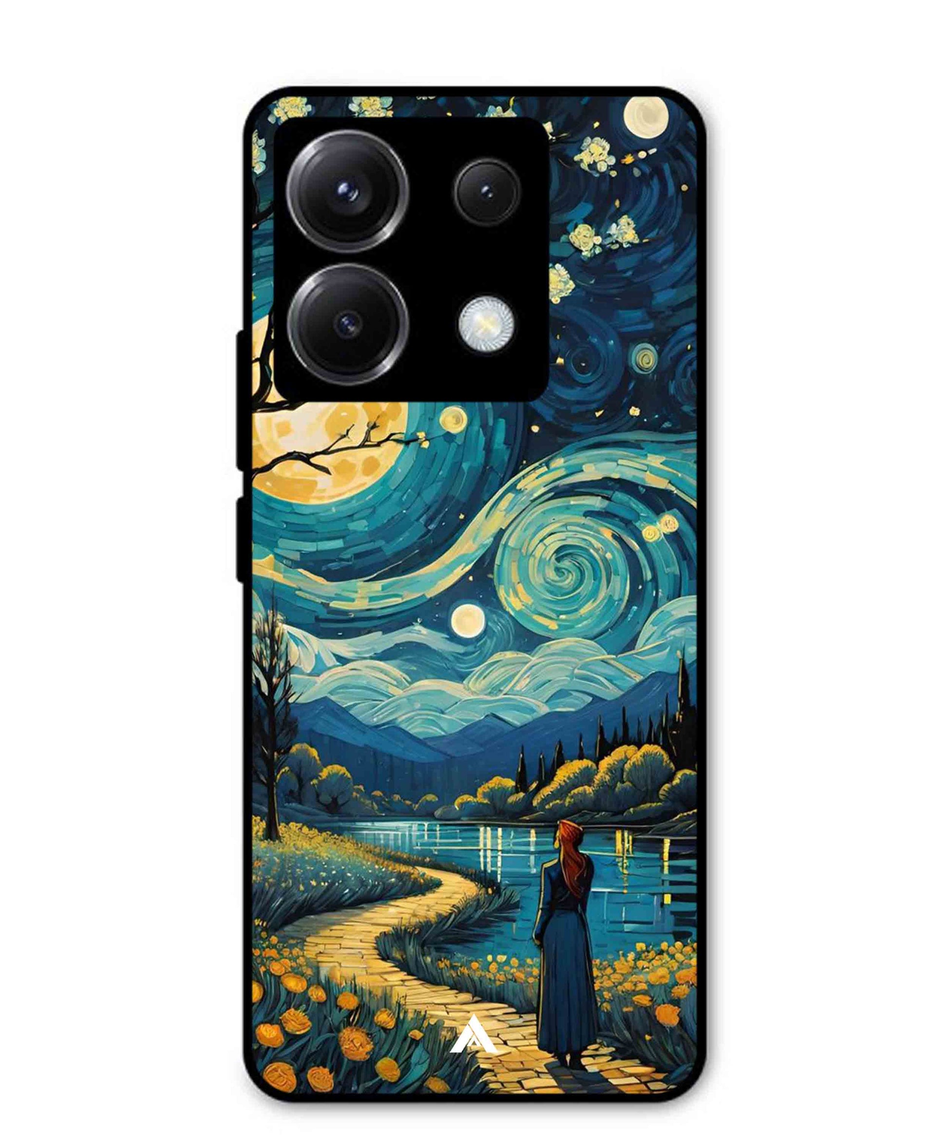 Starry Eve Art Aesthetic Metal Back Cover Phone Case for Xiaomi Redmi Note 13