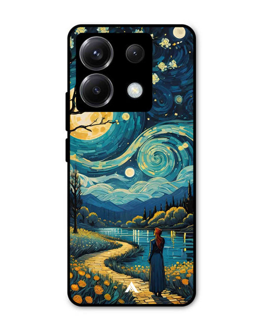 Starry Eve Art Aesthetic Metal Back Cover Phone Case for Xiaomi Redmi Note 13 Pro