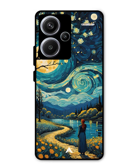Starry Eve Art Aesthetic Metal Back Cover Phone Case for Xiaomi Redmi Note 13 Pro Plus